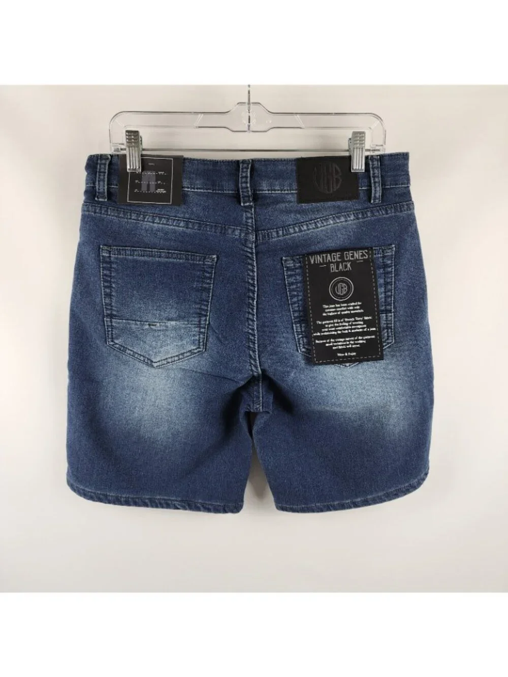 Vintage Genes Black Shorts Mens 30W Blue Slim Fit (30x8) NWT